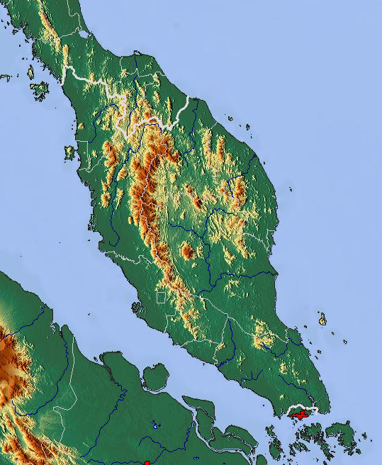 Malaysia Topographic Map Elevation Relief My Xxx Hot Girl